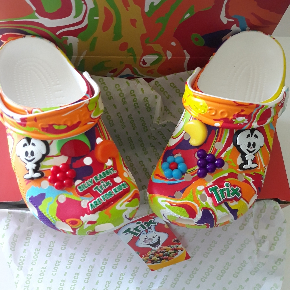(New) Crocs Trix Cereal Clogs (kid size: J1)